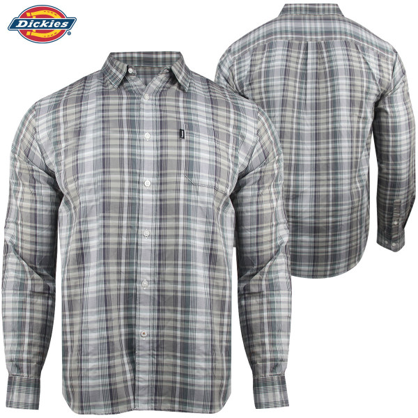 Dickies Plaid Yarn Dyed Long-Sleeve Button-Up Shirt - Green | Wing Supply