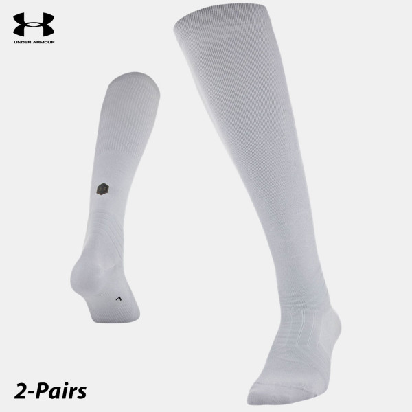 2 Pairs Under Armour Rush 3.0 Over-The-Calf Socks (L) | Wing Supply