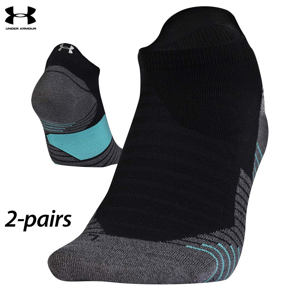 2-Pairs Under Armour Run 2.0 No Show Tab Socks (L) | Wing Supply