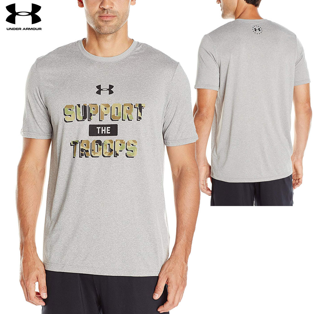 Under Armour Support The Troops Tech T-Shirt - True Gray Heather | Wing  Supply