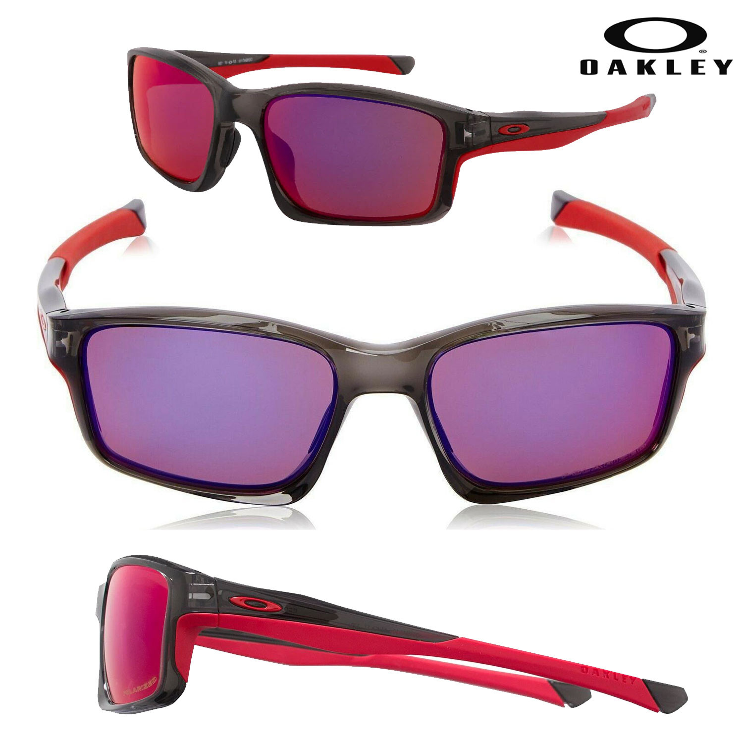 Grey Smoke/Red Iridium - Oakley Chainlink Polarized Sunglasses