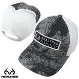 Realtree Fishing Hook Horn Patch Mesh Back Cap- Wave3 Grey Mirage Caviar/White