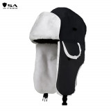 Soul of Adventure Nylon Trapper Hat- Black/White Fur