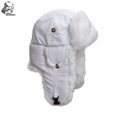 Mad Bomber Supplex Bomber Hat (XL)- White/White Faux Fur