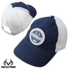 Realtree Fishing Hook Horn Fish Patch Mesh Back Cap- Navy/White